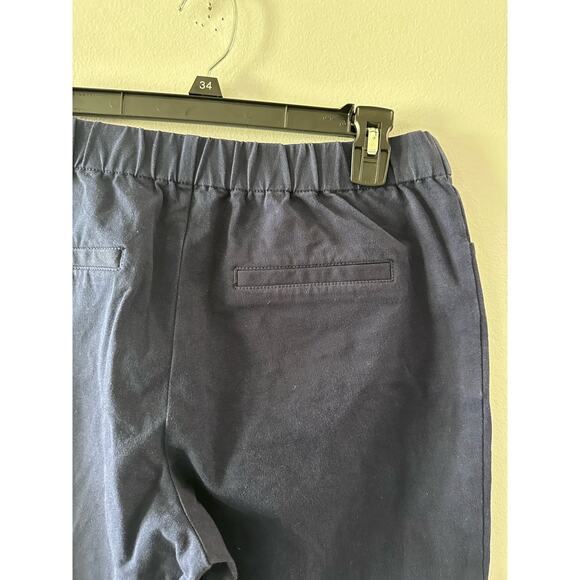 Isaac Mizrahi Live Pants Women's 12 Navy 24/7 Stretch Crop Back Slit Pull On - Picture 8 of 9